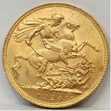 AUSTRALIA 1924 . ONE 1 SOVEREIGN . MELBOURNE . GOLD